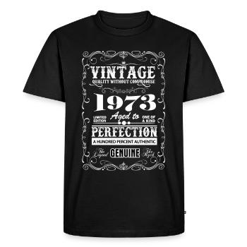 Premium Vintage 1973 Aged To Perfection - Men's Premium Organic T-Shirt - black - Front - Nico (187cm)