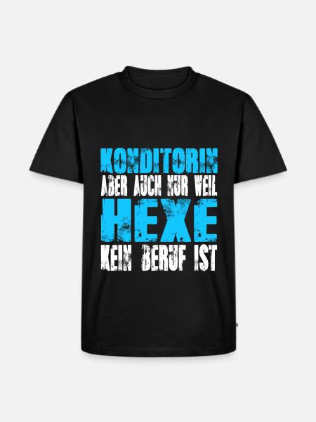 Konditorin statt Hexe - Männer Premium Bio T-Shirt - Schwarz
