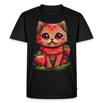 Ragamuffin Strawberry Idée cadeau - T-shirt Premium bio Homme - noir - Devant - Nico (187cm)