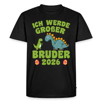 Je vais être un grand frère en 2026 - T-shirt Premium bio Homme - noir - Devant - Nico (187cm)