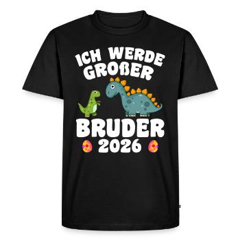 Je vais être un grand frère en 2026 - T-shirt Premium bio Homme - noir - Devant - Nico (187cm)