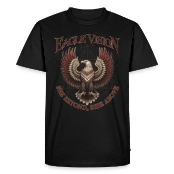 Eagle Vision | Metatron’s Cube & Higher Awareness - Men's Premium Organic T-Shirt - black - Front - Nico (187cm)