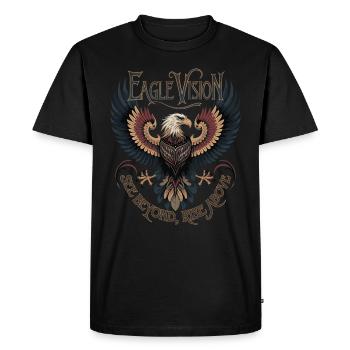 Eagle Vision | See Beyond, Rise Above - Men's Premium Organic T-Shirt - black - Front - Nico (187cm)