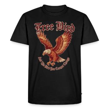 Free Bird | Soaring Eagle & Rock Spirit - Men's Premium Organic T-Shirt - black - Front - Nico (187cm)