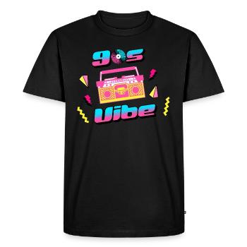 90s Vibe Retro Nostalgia Boombox - Men's Premium Organic T-Shirt - black - Front - Nico (187cm)