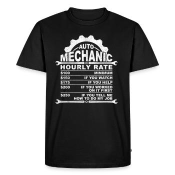 Mécanicien automobile Taux horaire - T-shirt Premium bio Homme - noir - Devant - Nico (187cm)