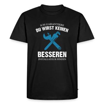 INSTALLATEUR Dites - T-shirt Premium bio Homme - noir - Devant - Nico (187cm)