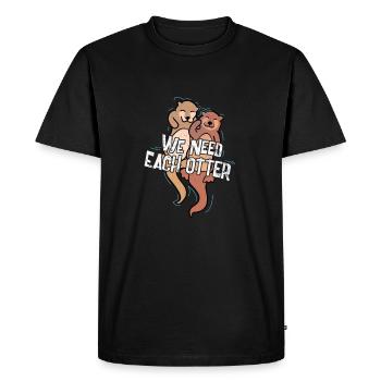 Besoin de chaque loutre - T-shirt Premium bio Homme - noir - Devant - Nico (187cm)