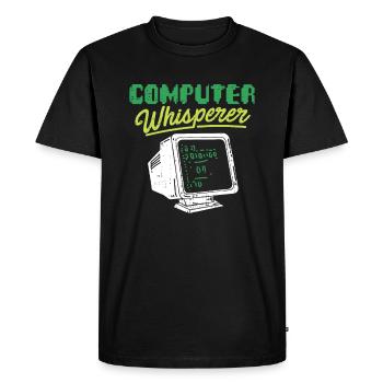 Computer Whisperer Nerd Gamer Programmer Geek - Men's Premium Organic T-Shirt - black - Front - Nico (187cm)