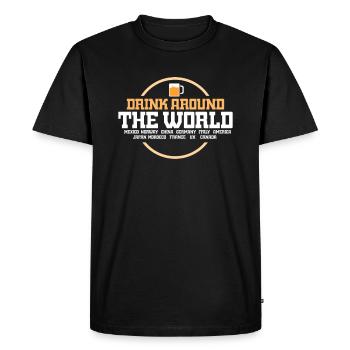 DRINKING: Drinking Around The World - Men's Premium Organic T-Shirt - black - Front - Nico (187cm)