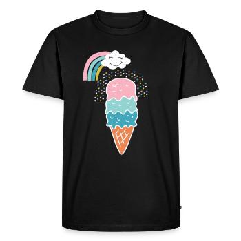 Cute Rainbow Ice Cream Gift - Men's Premium Organic T-Shirt - black - Front - Nico (187cm)