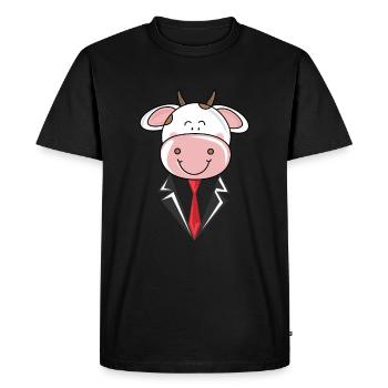Cow in a suit gift - Men's Premium Organic T-Shirt - black - Front - Nico (187cm)