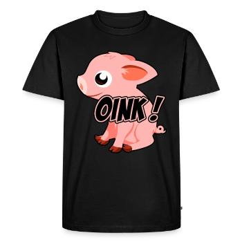 Oink piggy - T-shirt Premium bio Homme - noir - Devant - Nico (187cm)