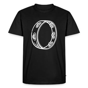 Tambourin cadeau instrument de musique - T-shirt Premium bio Homme - noir - Devant - Nico (187cm)