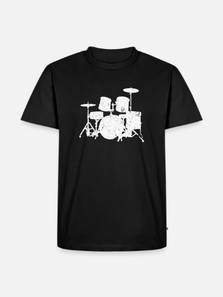 Schlagzeug Set Musikinstrument Geschenk - Männer Premium Bio T-Shirt - Schwarz