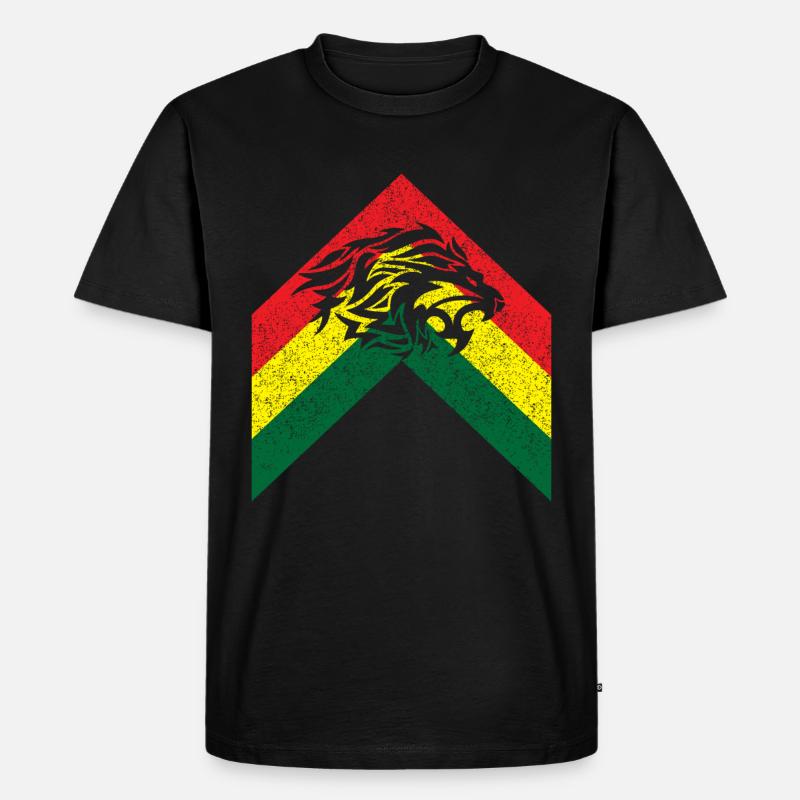 Löwe - Männer Premium Bio T-Shirt - Schwarz