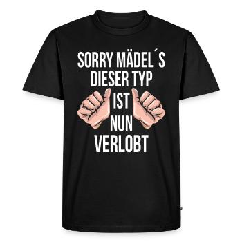 Engaged Engagement Gift Engagement Geek Gift - Men's Premium Organic T-Shirt - black - Front - Nico (187cm)
