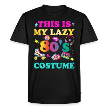 Ceci est mon costume paresseux des années 80 Vintage - T-shirt Premium bio Homme - noir - Devant - Nico (187cm)