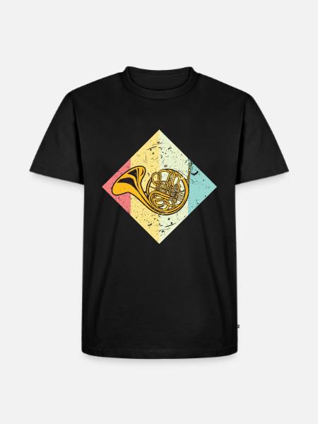 horn - Men's Premium Organic T-Shirt - black