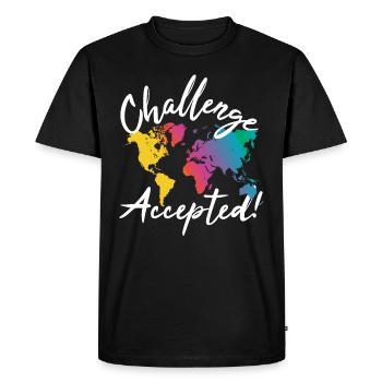 Challenge Accepted World Traveler - Men's Premium Organic T-Shirt - black - Front - Nico (187cm)