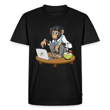 Progammers Monkey Code Monkey Coding Monkeys - Men's Premium Organic T-Shirt - black - Front - Nico (187cm)