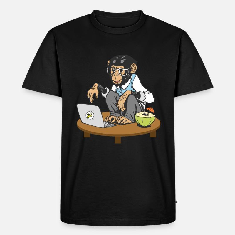 Singe de code singe - T-shirt Premium bio Homme - noir