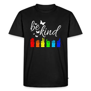 Langue des signes de la langue des signes ASL - T-shirt Premium bio Homme - noir - Devant - Nico (187cm)