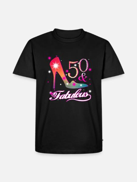 fabulous 50th birthday present - Men's Premium Organic T-Shirt - black