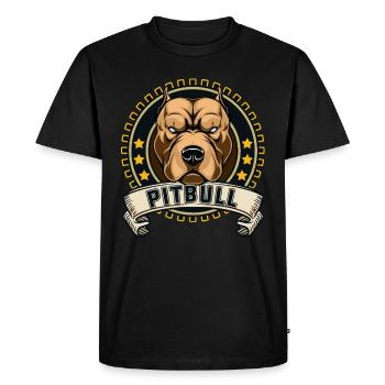Pitbull Dog Animal Dog Gift Pet - Men's Premium Organic T-Shirt - black - Front - Nico (187cm)