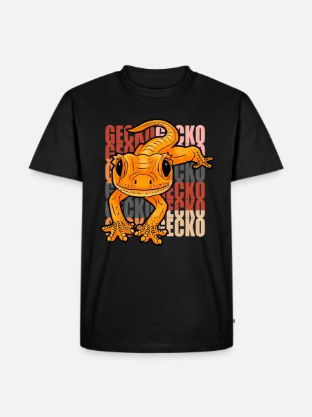 Gecko - Männer Premium Bio T-Shirt - Schwarz