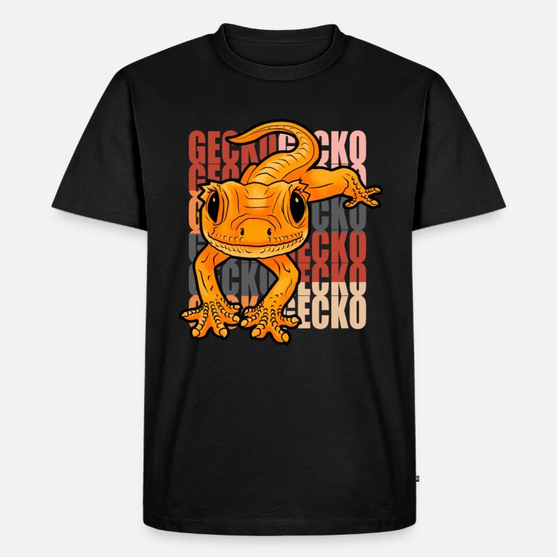 Gecko - Männer Premium Bio T-Shirt - Schwarz