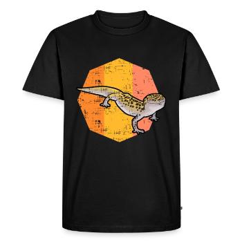 Gecko animal reptile gift lizard animal - Men's Premium Organic T-Shirt - black - Front - Nico (187cm)