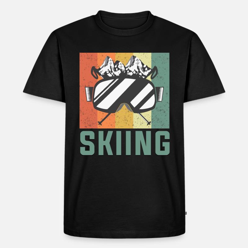 Ski - Männer Premium Bio T-Shirt - Schwarz