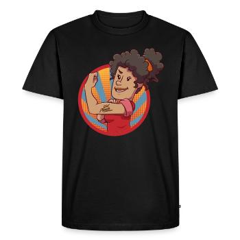 Girl femmes Power biceps de force cadeau - T-shirt Premium bio Homme - noir - Devant - Nico (187cm)