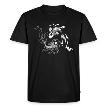Yin Yang Koi Carp Fish Water Balance Gift - Men's Premium Organic T-Shirt - black - Front - Nico (187cm)