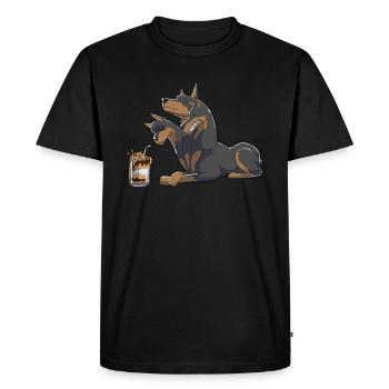 Cadeau de race de chien Doberman Kerberos Milkshake - T-shirt Premium bio Homme - noir - Devant - Nico (187cm)