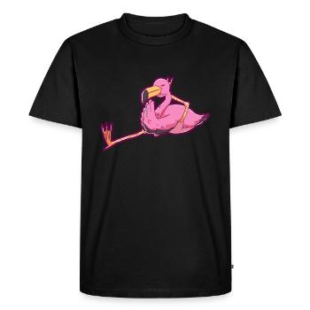 Cadeau de maîtres de zoo oiseau Flamingo - T-shirt Premium bio Homme - noir - Devant - Nico (187cm)