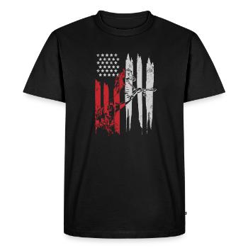 Flag Horse Riding Horse Wester Riding Gift Cowboy - Men's Premium Organic T-Shirt - black - Front - Nico (187cm)