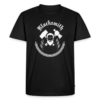 Forgeron lisse papy style cool homme - T-shirt Premium bio Homme - noir - Devant - Nico (187cm)