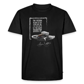 Blacksmith blacksmith hammer anvil hands Dirty - Men's Premium Organic T-Shirt - black - Front - Nico (187cm)