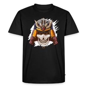 Samurai casque armure squelette casque guerrier tombé - T-shirt Premium bio Homme - noir - Devant - Nico (187cm)