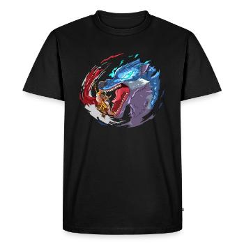 Viking Fenrir Dieu loups combat mythologique nordique - T-shirt Premium bio Homme - noir - Devant - Nico (187cm)