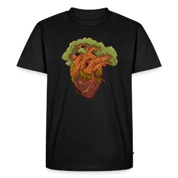 Biology Anatomical heart tree plant forest life - Men's Premium Organic T-Shirt - black - Front - Nico (187cm)