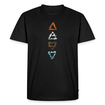 Alchimie icônes elemtente feu eau air terre - T-shirt Premium bio Homme - noir - Devant - Nico (187cm)