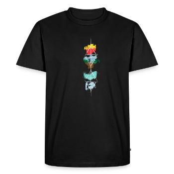 Alchemy Abstract Elements Fire Water Air Earth - Men's Premium Organic T-Shirt - black - Front - Nico (187cm)