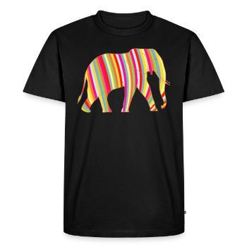 Elephant Afrique multicouleur - T-shirt Premium bio Homme - noir - Devant - Nico (187cm)