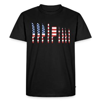 American Flag Kitchen Butcher Knife Set - Men's Premium Organic T-Shirt - black - Front - Nico (187cm)