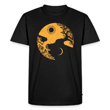 Symbole Yggdrasil Yin Yang Anciens Vikings - T-shirt Premium bio Homme - noir - Devant - Nico (187cm)