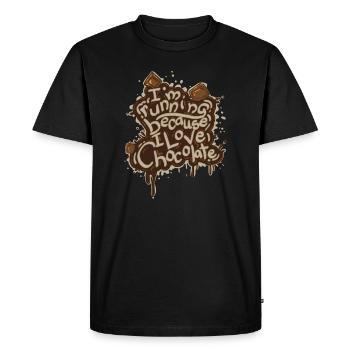 Drôle de course pour le chocolat - T-shirt Premium bio Homme - noir - Devant - Nico (187cm)