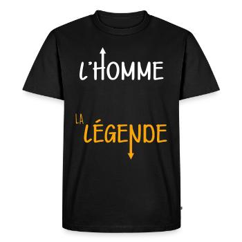 Homme la legende cadeau humour homme - T-shirt Premium bio Homme - noir - Devant - Nico (187cm)
